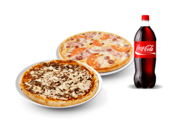 2 Pizzas moyennes au choix 
+ 1 Maxi coca cola 1.5l.